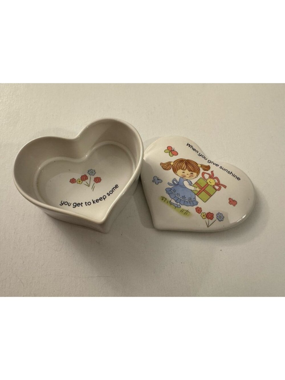 Vintage You Give Sunshine Cute Girl Trinket Box B55